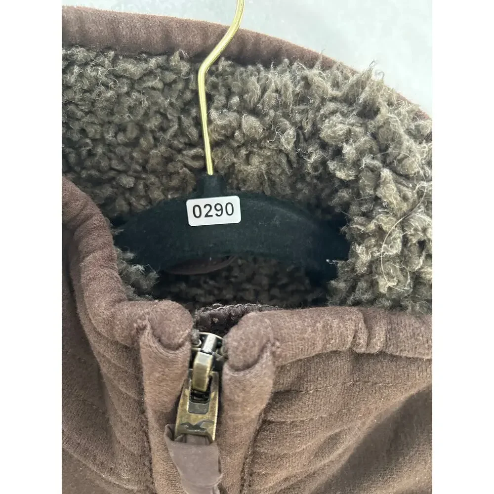 Vintage Hollister Y2K Sherpa Lined Zip Up Jacket Men's Medium